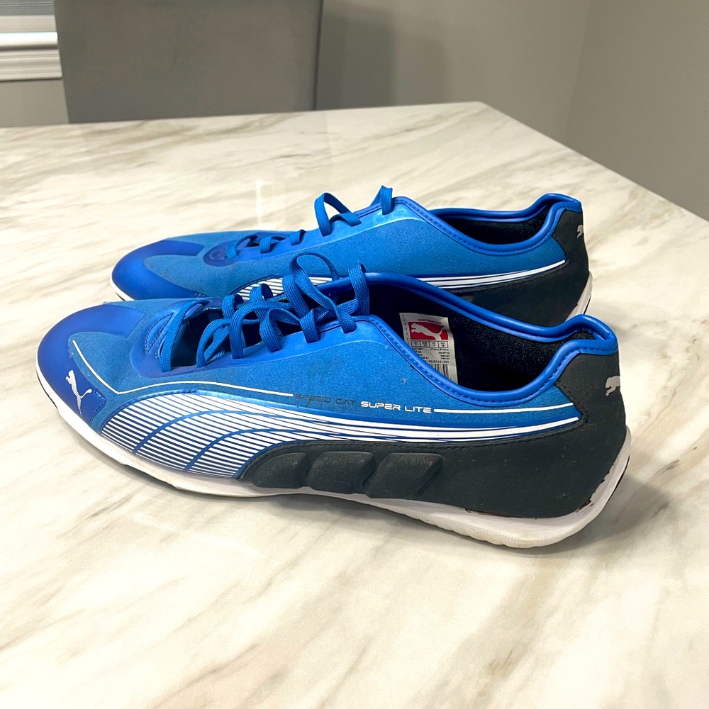 Blue Puma Mens Speed Cat Driving Racing Athletic Shoes size 10